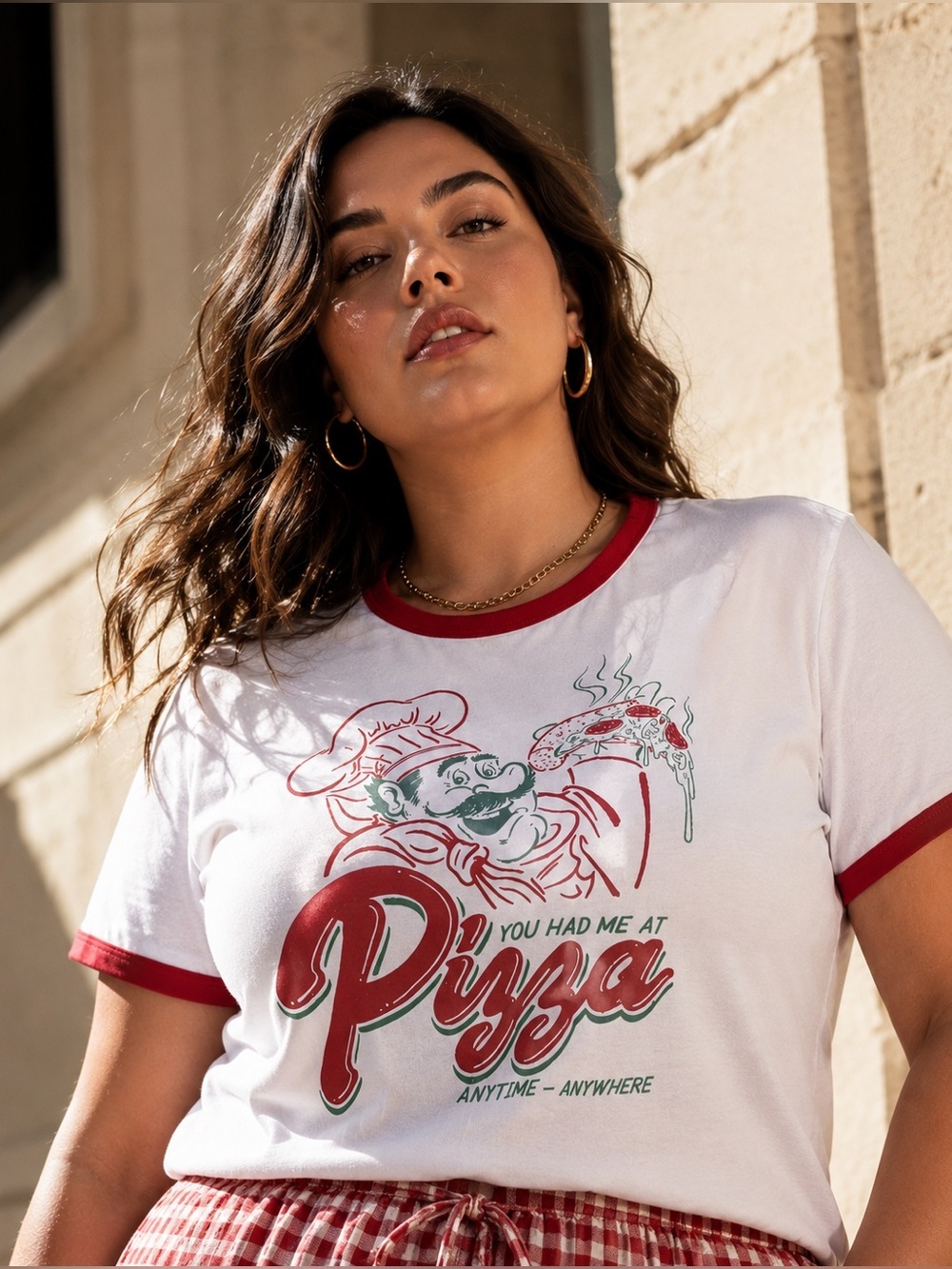 TORRID Pizza Classic Fit Crew Neck Graphic Tee Sz 3X Plus NWOT Retro Foodie